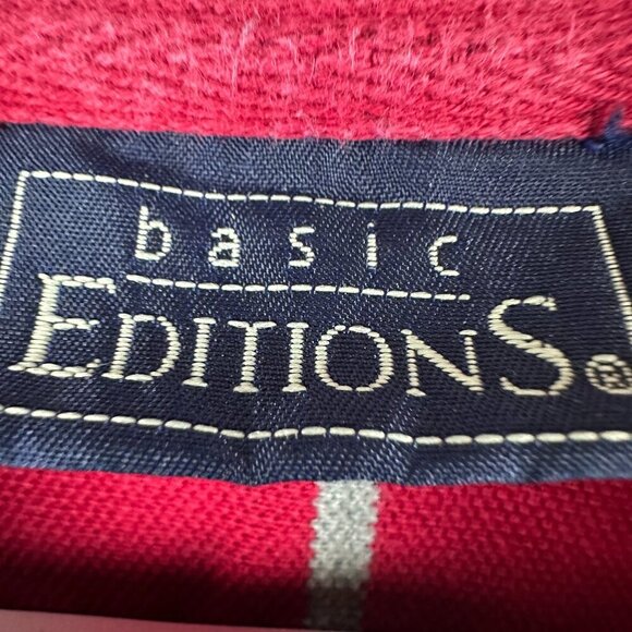 VINTAGE 90's BASIC EDITIONS POLO SHIRT, VERTICAL STRIPED, SHORT SLEEVE, SIZE 2X - Picture 3 of 10